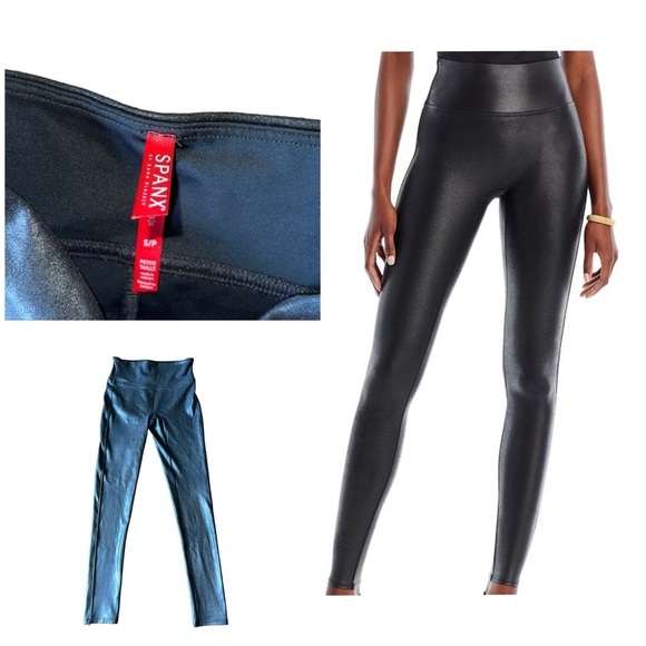 SPANX Pants - SPANX  Womens  leggings Faux leather Small. Tommy Control oil Shiny